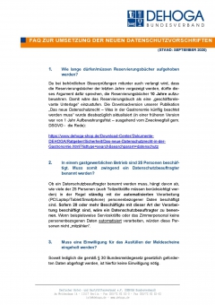 DEHOGA-FAQ zur Umsetzung des neuen Datenschutzrechts PDF